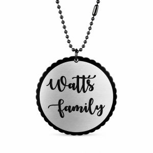 CAR HANGING METAL WITH NAME SILVER