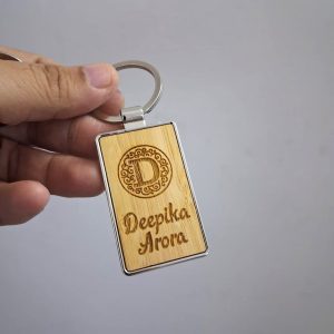 569 KEYRING WOODEN METAL DESIGN 3
