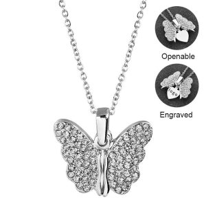 2428 NAME PENDANT BUTTERFLY SILVER