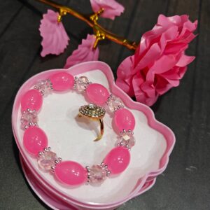 59146 ROSE RING BRACELET PINK