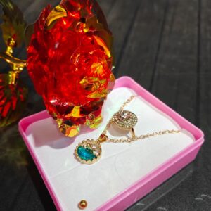 59147 ROSE RING PENDANT RED