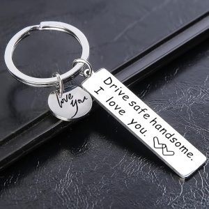 601A KEYRING METAL GLASS RECTANGLE SILVER