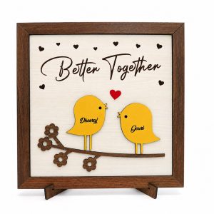 WOODEN LOVE BIRDS FRAME