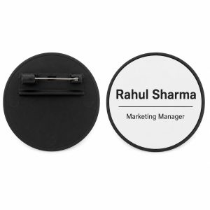BADGE ROUND METAL WITH PLASTIC BASE